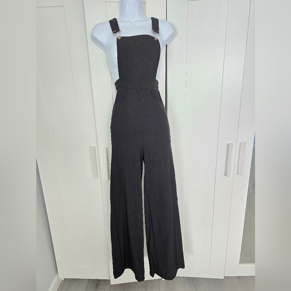NWOT Collectif Kayden Black Bengaline Dungaree Overalls XXS - Picture 5 of 11